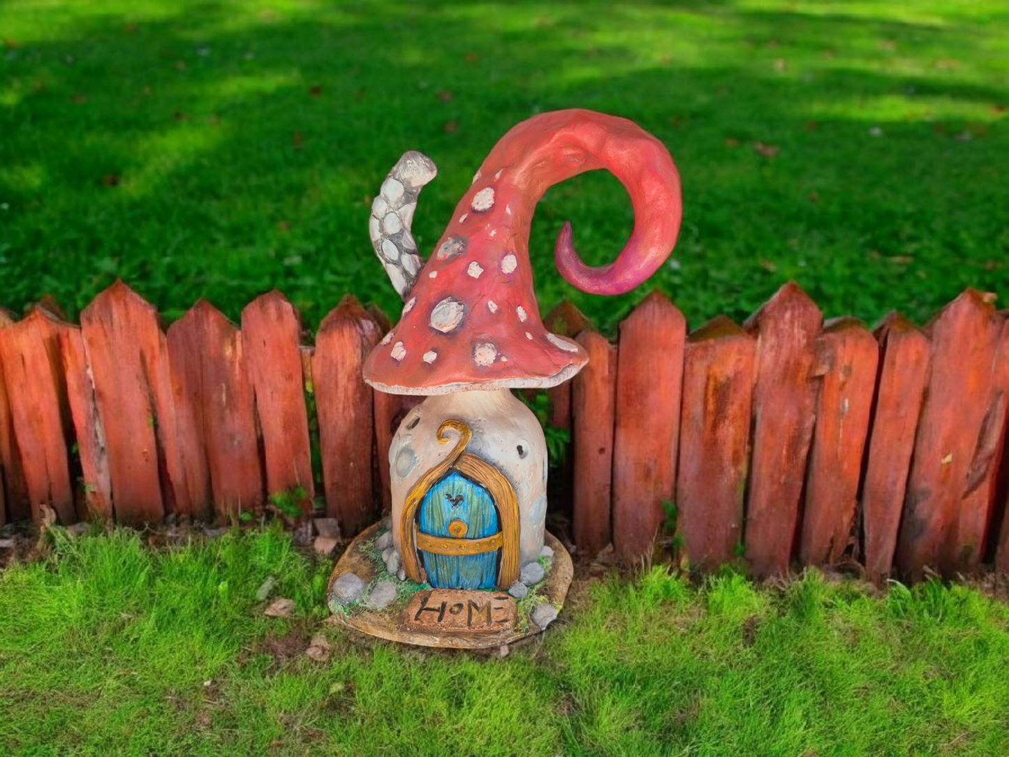 đMaison Champignon Féérique â Toit Rose en Spirale & Porte Bleueđâđ«
