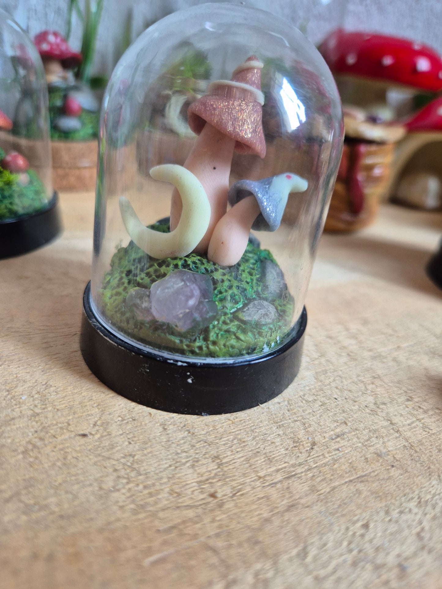 ✨ 🌙mushroom & moon Mini Mondes Magiques sous Cloche ✨