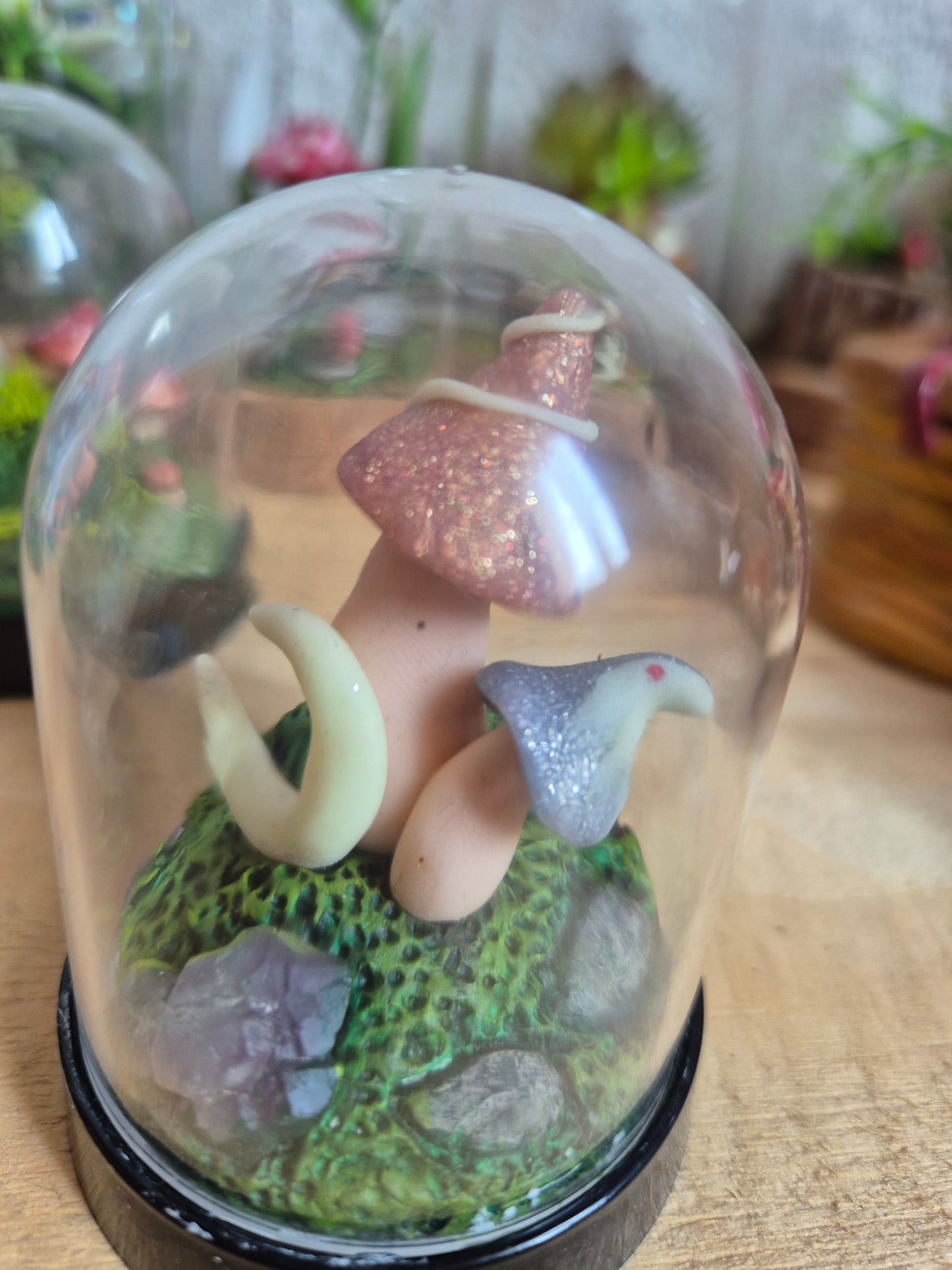 ✨ 🌙mushroom & moon Mini Mondes Magiques sous Cloche ✨