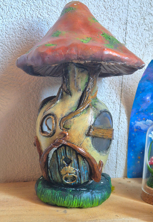 🍄✨️la torsadée Lampe maison champignon