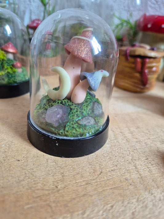 ✨ 🌙mushroom & moon Mini Mondes Magiques sous Cloche ✨