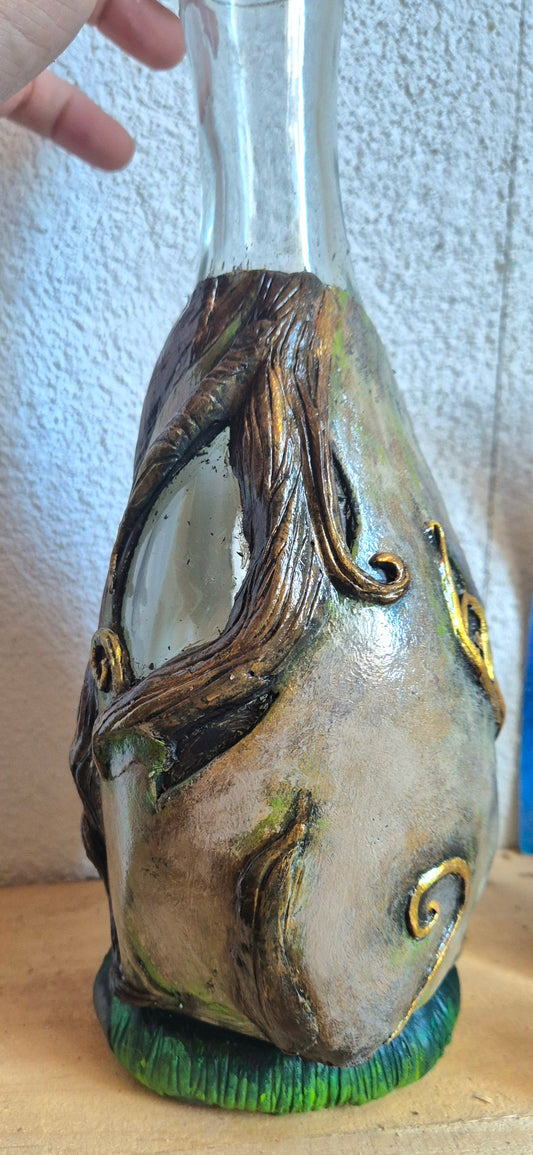 ✨️☘️Vase organique “Arabesques et Champignons dorés”✨️