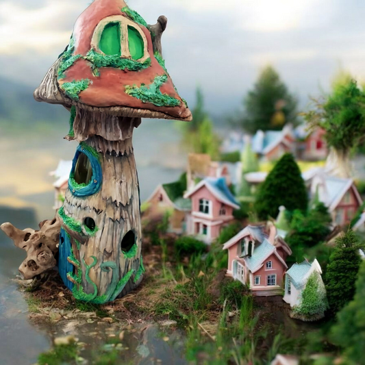 🏠🍄 Maison Champignon Psychédélique – Modèle Unique avec Hublot et Textures