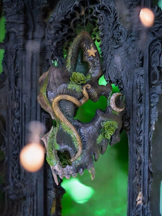 ☠️Tête de loup sculptée murale – Décoration artisanale mystique – Esprit animal & nature